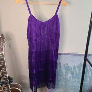 Never worn! Purple flapper dress with fringe